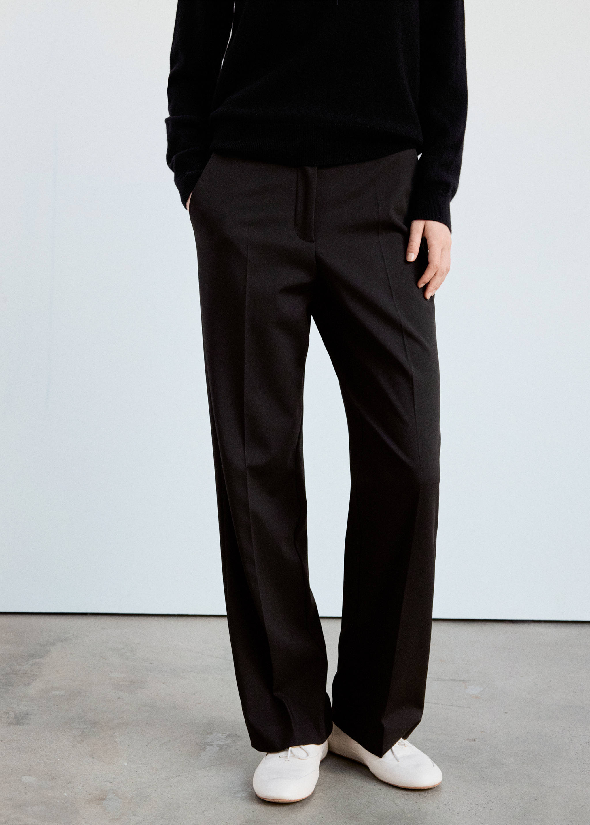 Pantalon droit taille normale - Plan moyen