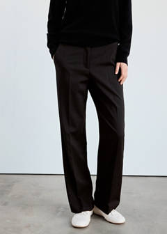 Straight mid-rise trousers — Chocolate 11