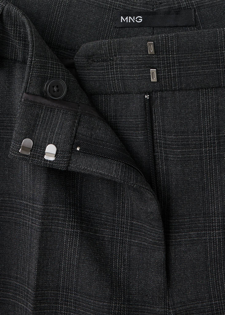 Straight mid-rise trousers — Grey