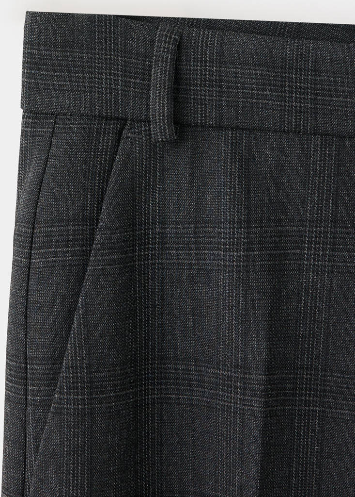Straight mid-rise trousers — Grey