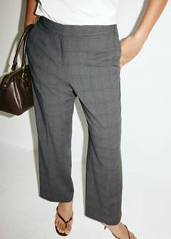 Straight mid-rise trousers — Grey 7
