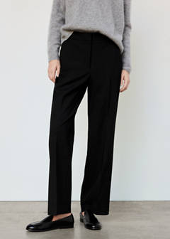 Straight mid-rise trousers — Black 1