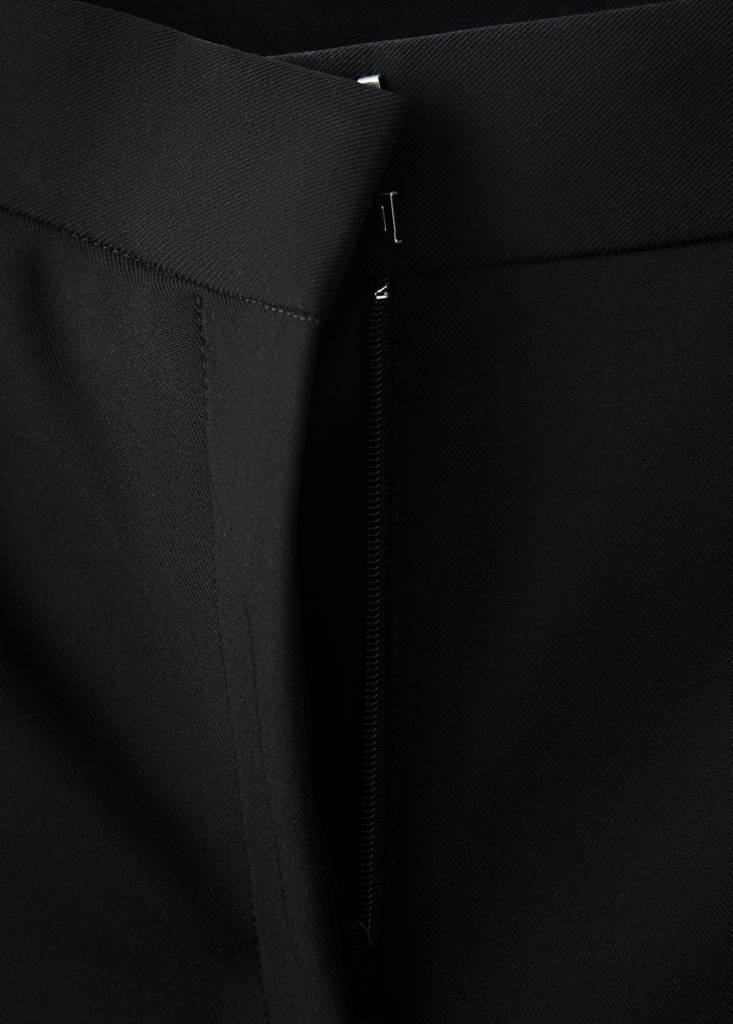 Straight mid-rise trousers — Black