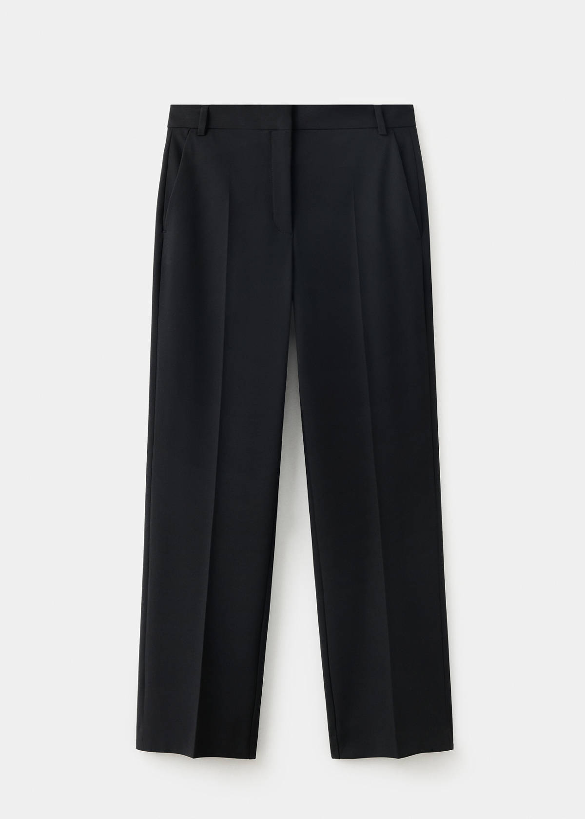 Straight mid-rise trousers — Black