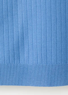 Fine rib-knit polo shirt — Blue 10