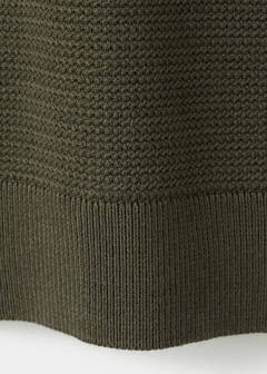 Fine-knit cotton-blend jersey with textured zip-up fastening — Olive Green 8