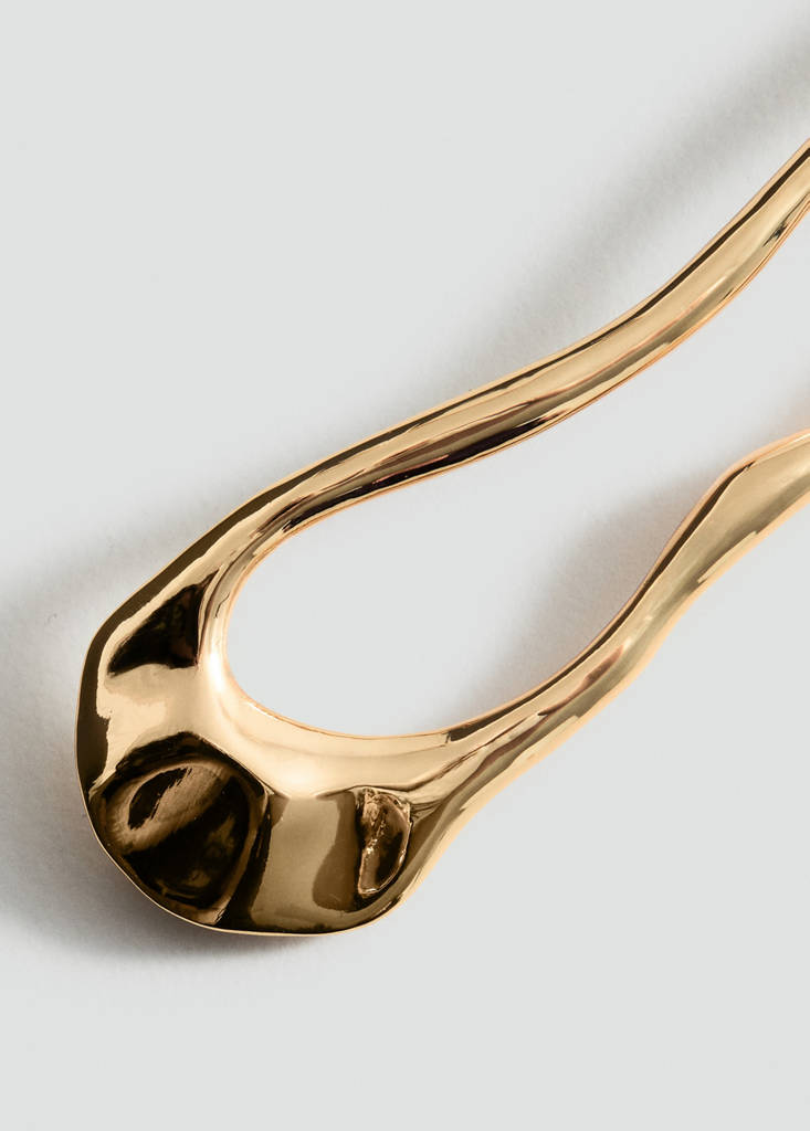 Irregular metal barrette — Gold