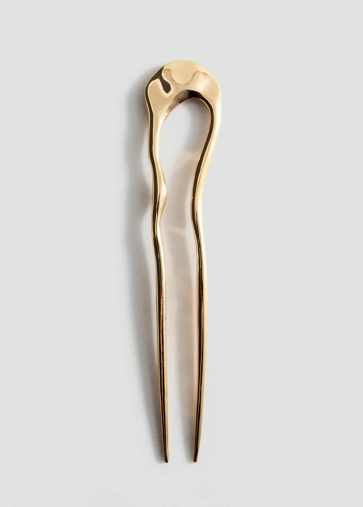 Irregular metal barrette — Gold