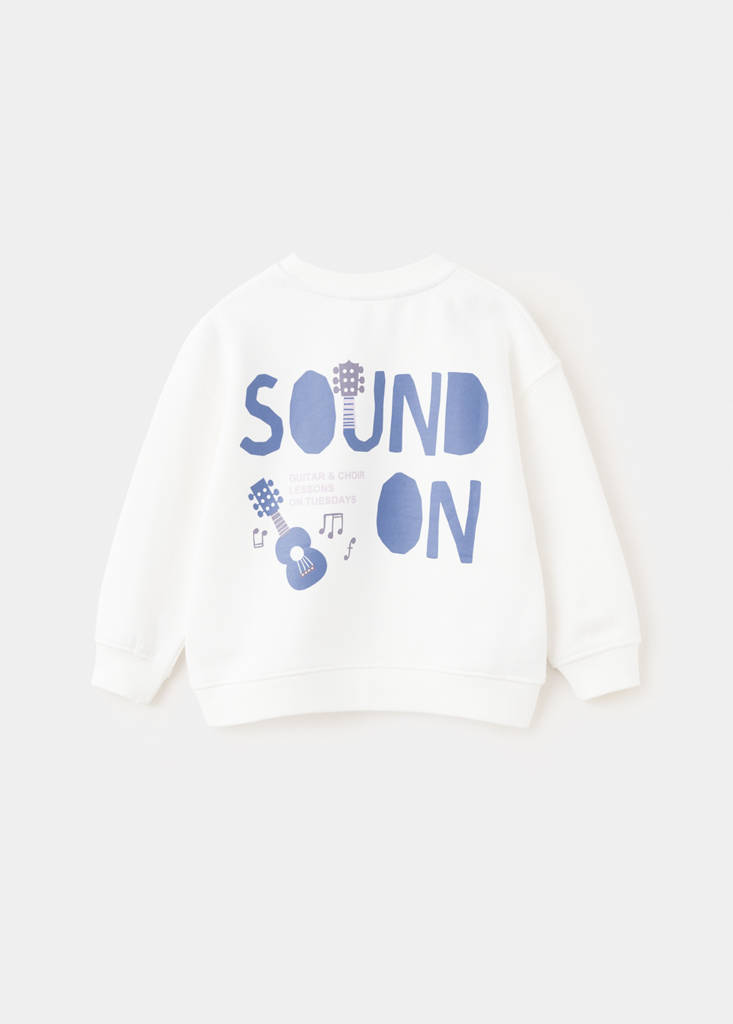 Printed sweatshirt 100% cotton — White
