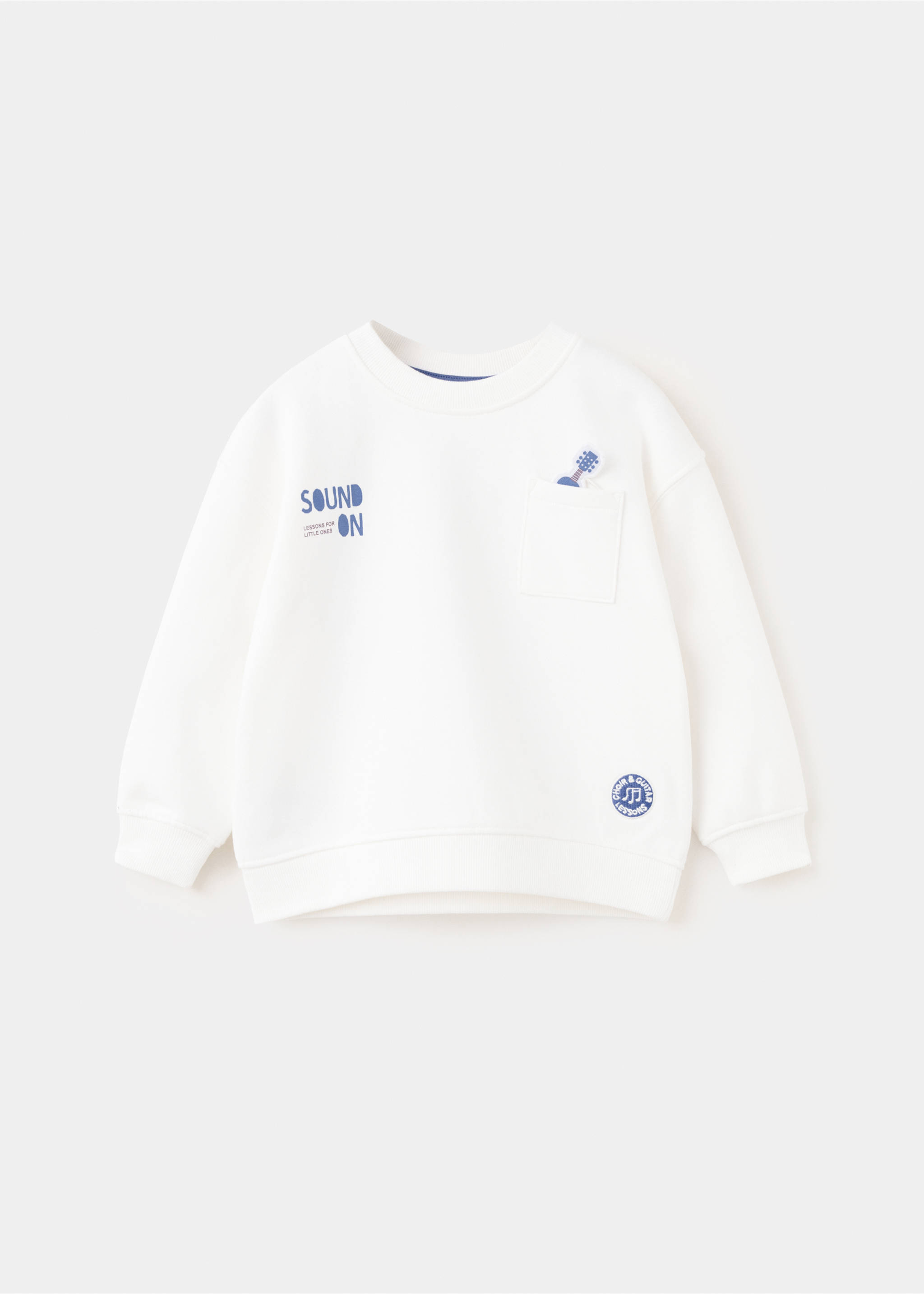 Sweat en coton 100 % imprimé - Article sans modèle, Blanc. Ref: 37054426-00.