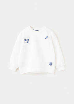 Printed sweatshirt 100% cotton — White 3