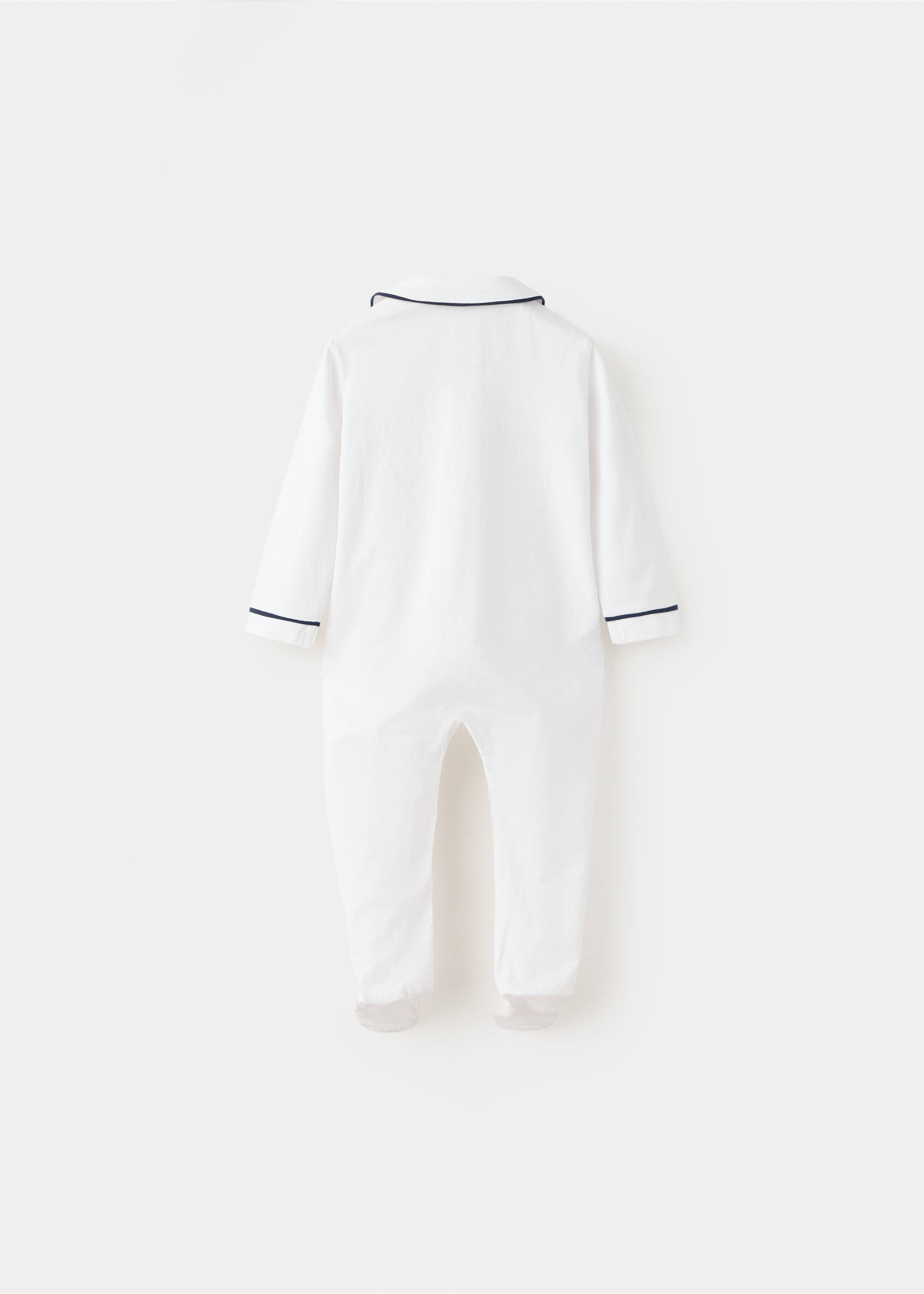 Contrast trim pyjama onesie - Reverse of the article, Navy. Ref: 37054429-00.