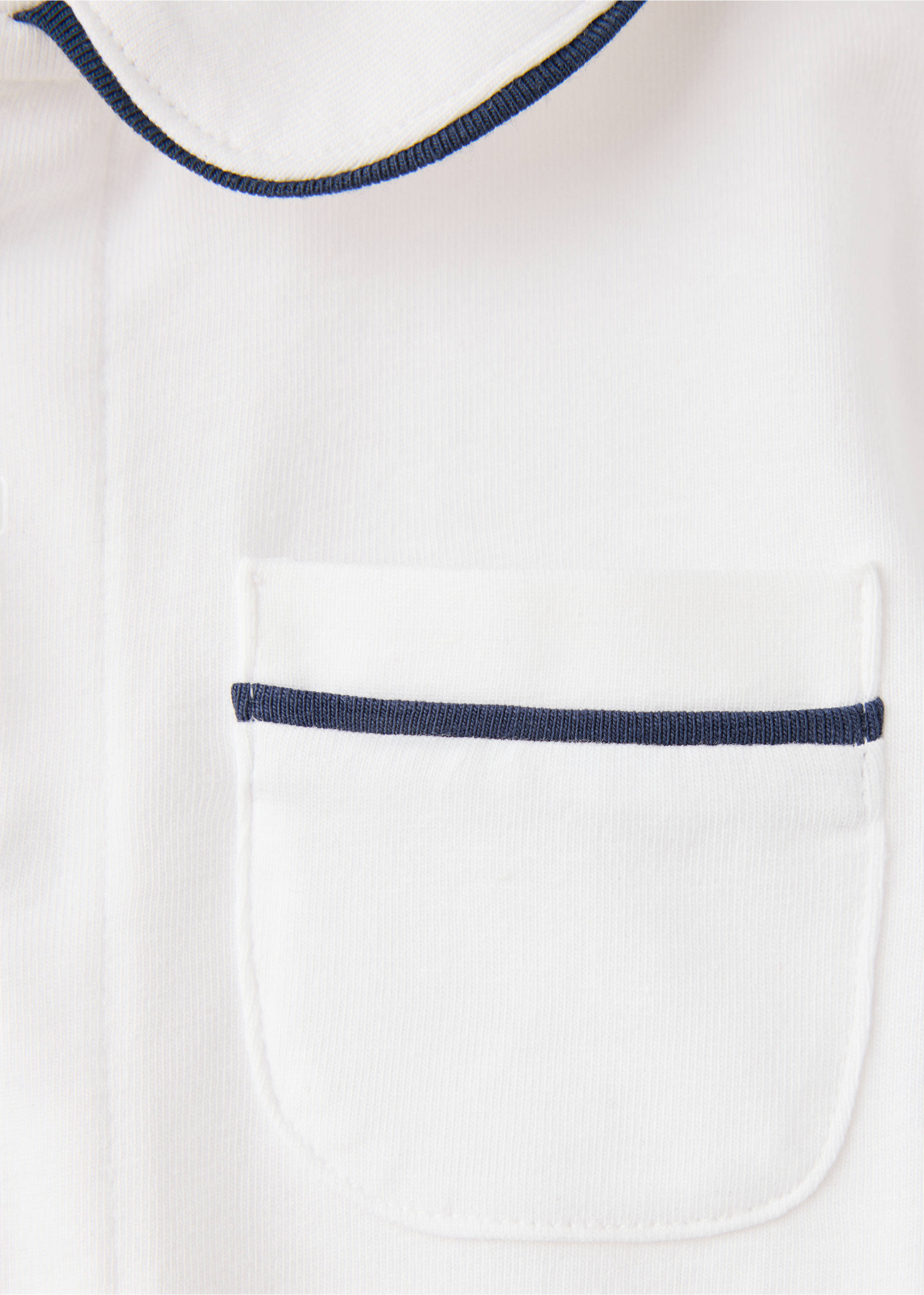 Contrast trim pyjama onesie - Details of the article 8, Navy. Ref: 37054429-00.