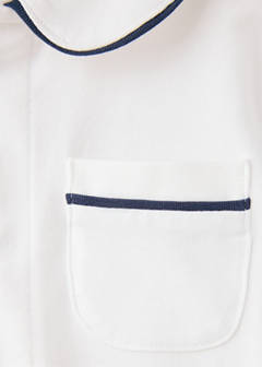 Contrast trim pyjama onesie — Navy 2