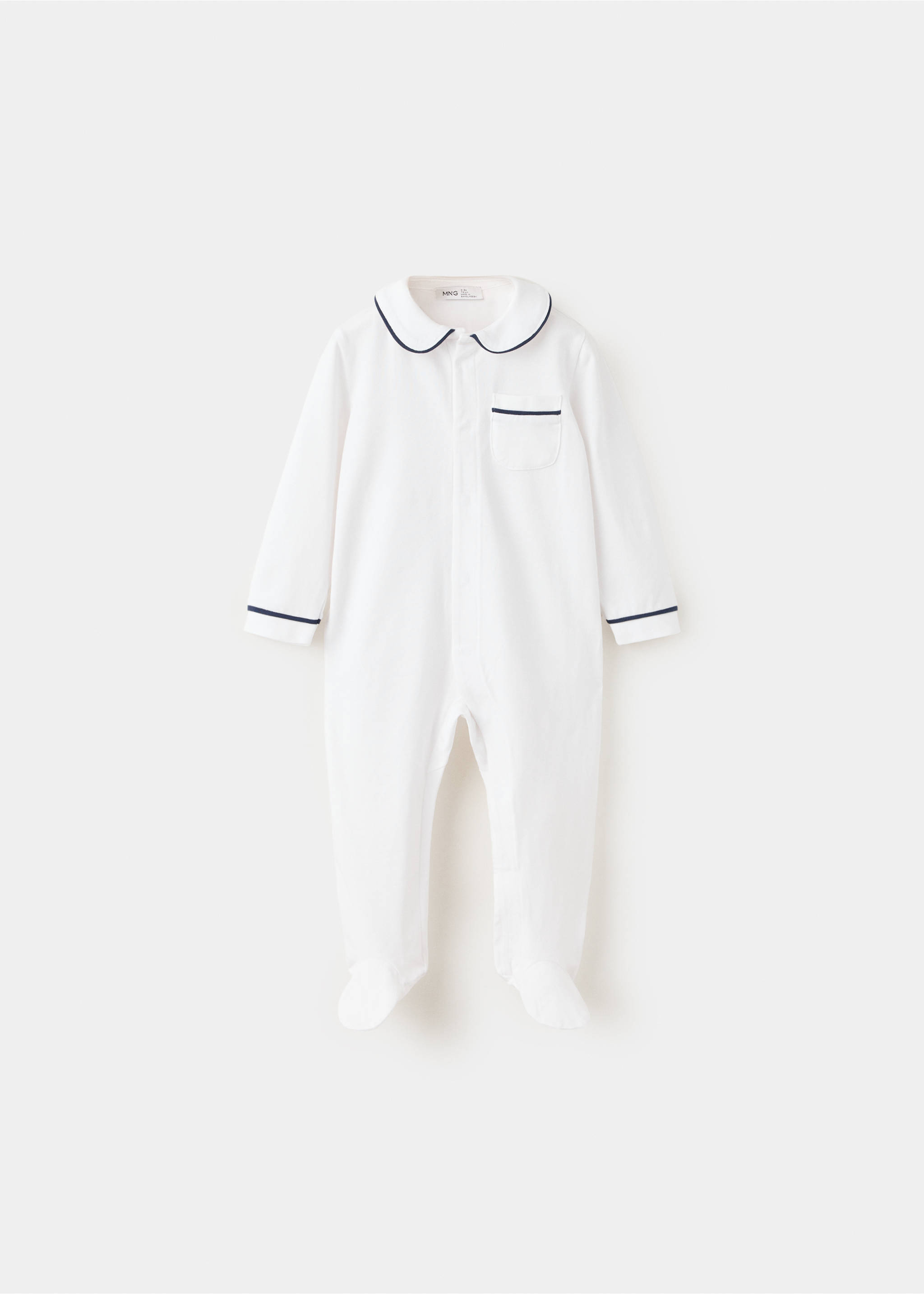 Contrast trim pyjama onesie - Article without model, Navy. Ref: 37054429-00.