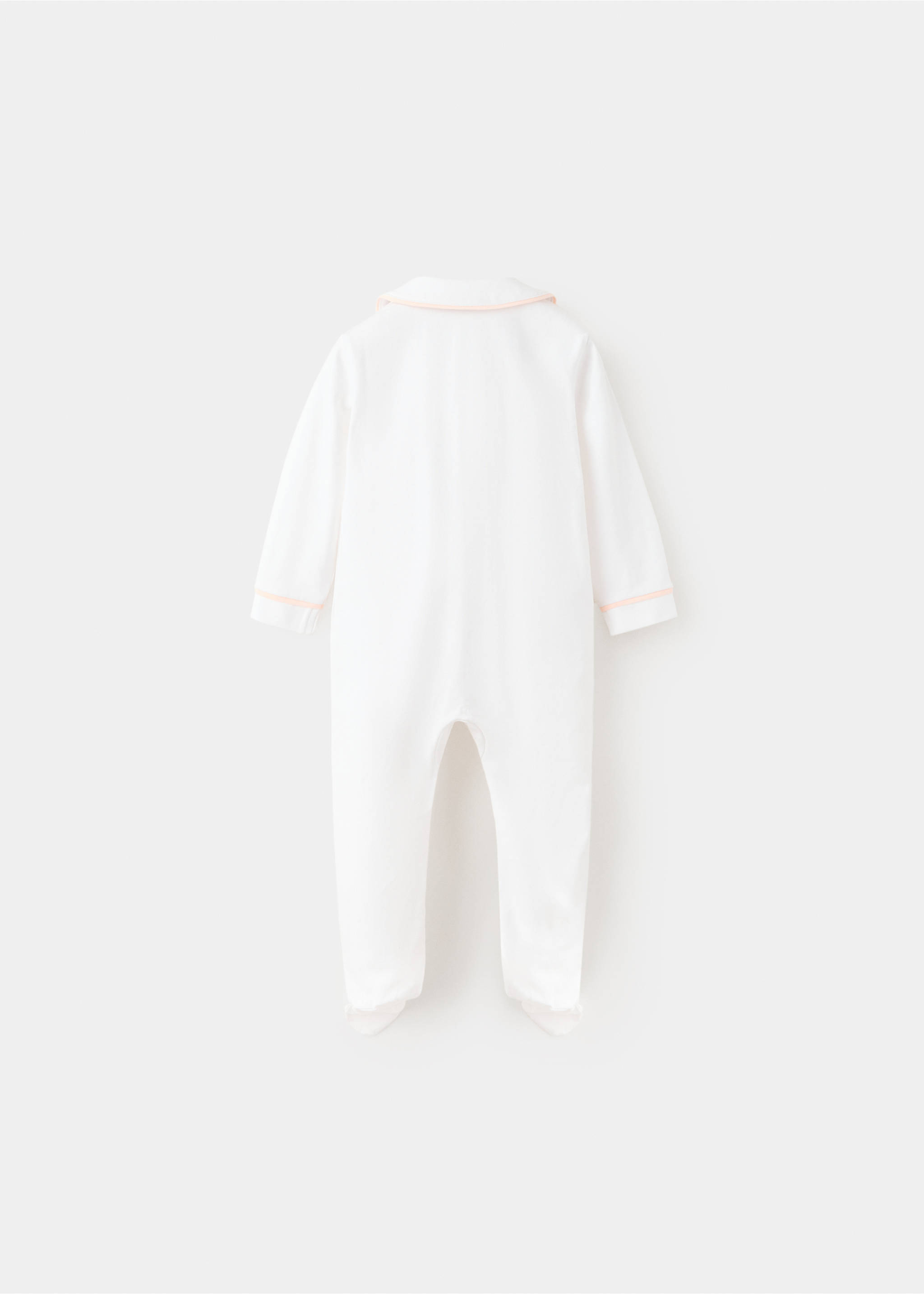 Contrast trim pyjama onesie - Reverse of the article, Pink. Ref: 37054429-00.