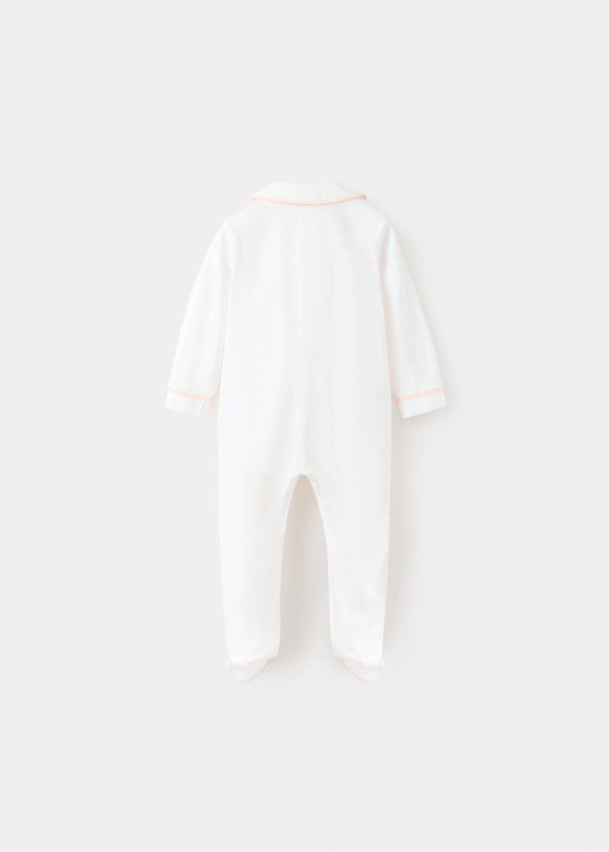 Contrast trim pyjama onesie — Pink