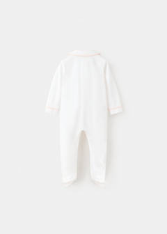 Contrast trim pyjama onesie — Pink 3
