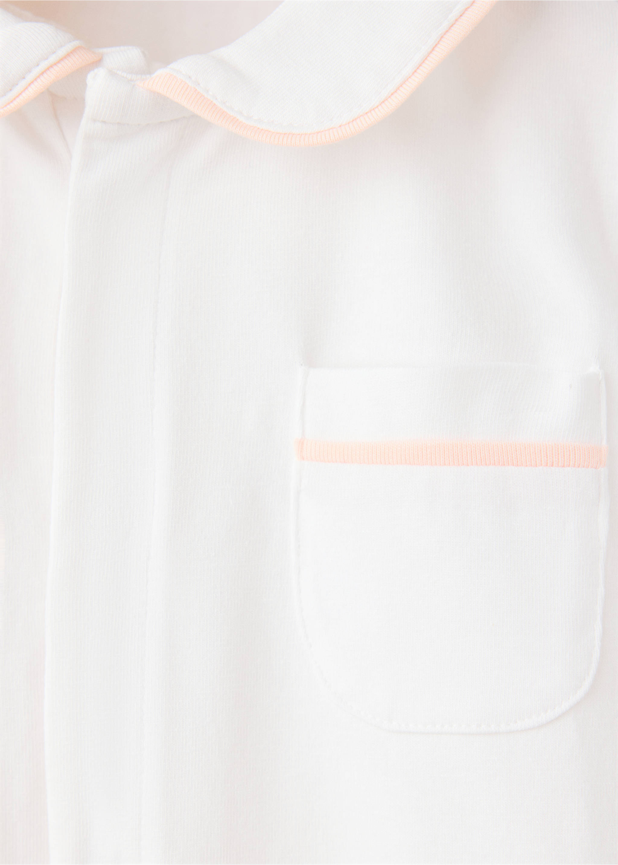 Contrast trim pyjama onesie - Details of the article 8, Pink. Ref: 37054429-00.