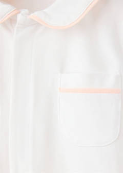 Contrast trim pyjama onesie — Pink 2
