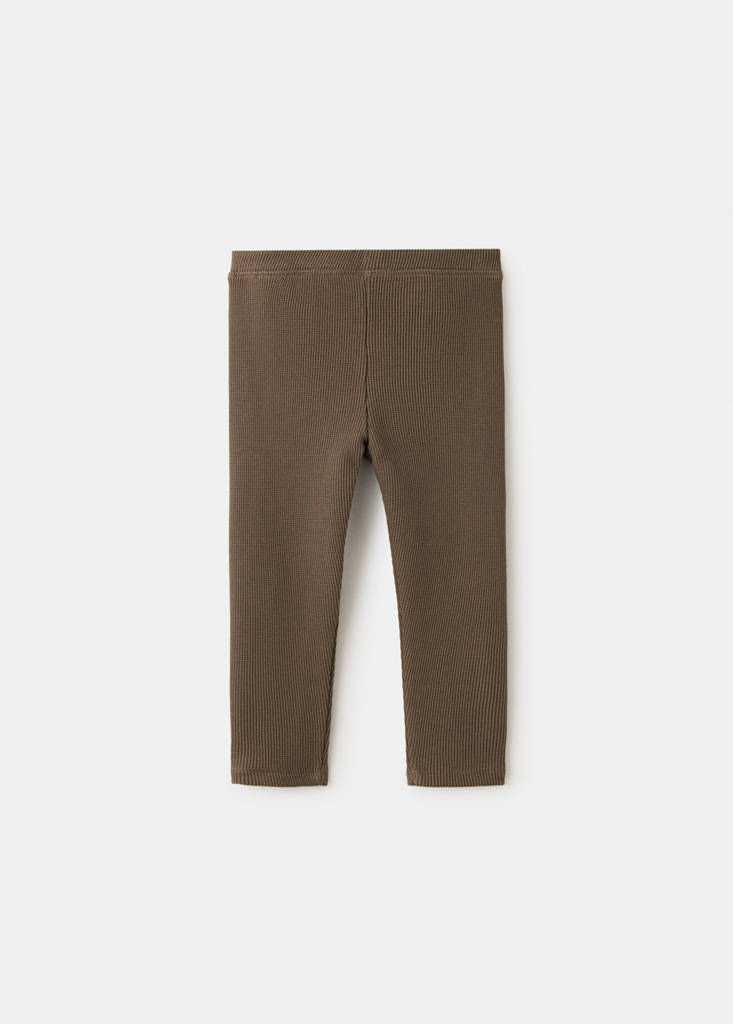 Waffle cotton leggings — Brown