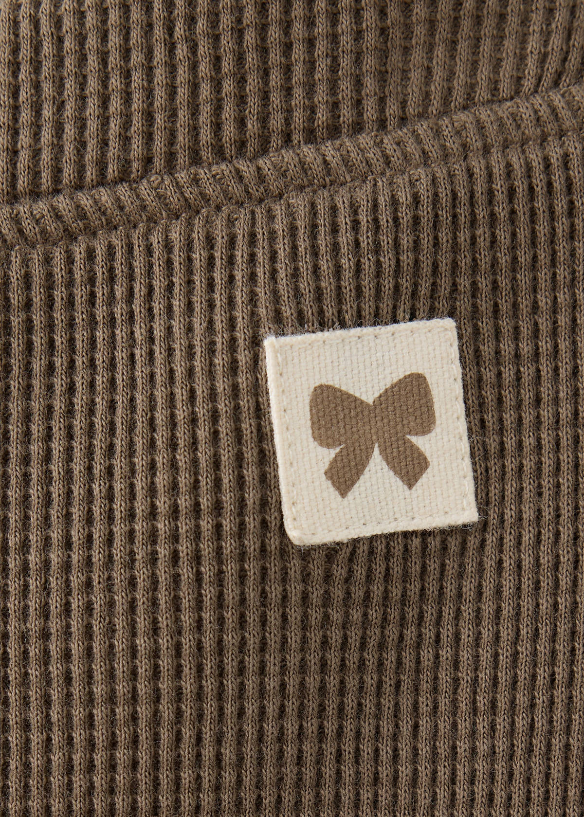 Waffle cotton leggings — Brown