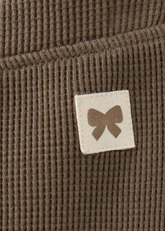 Waffle cotton leggings — Brown 2