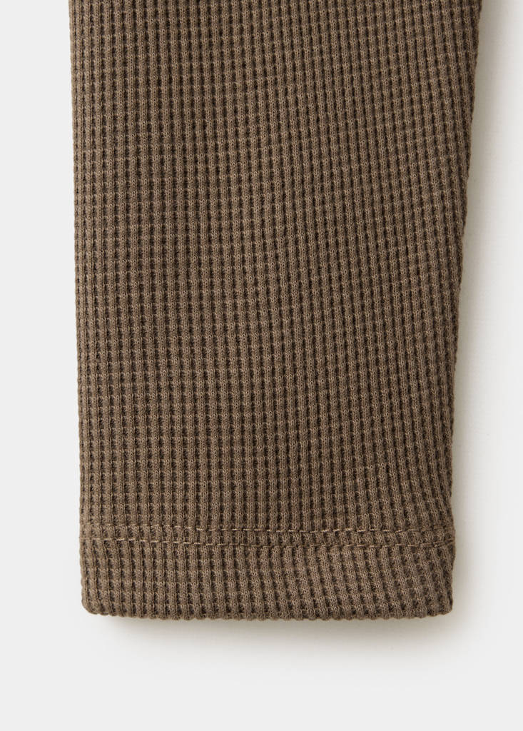 Waffle cotton leggings — Brown