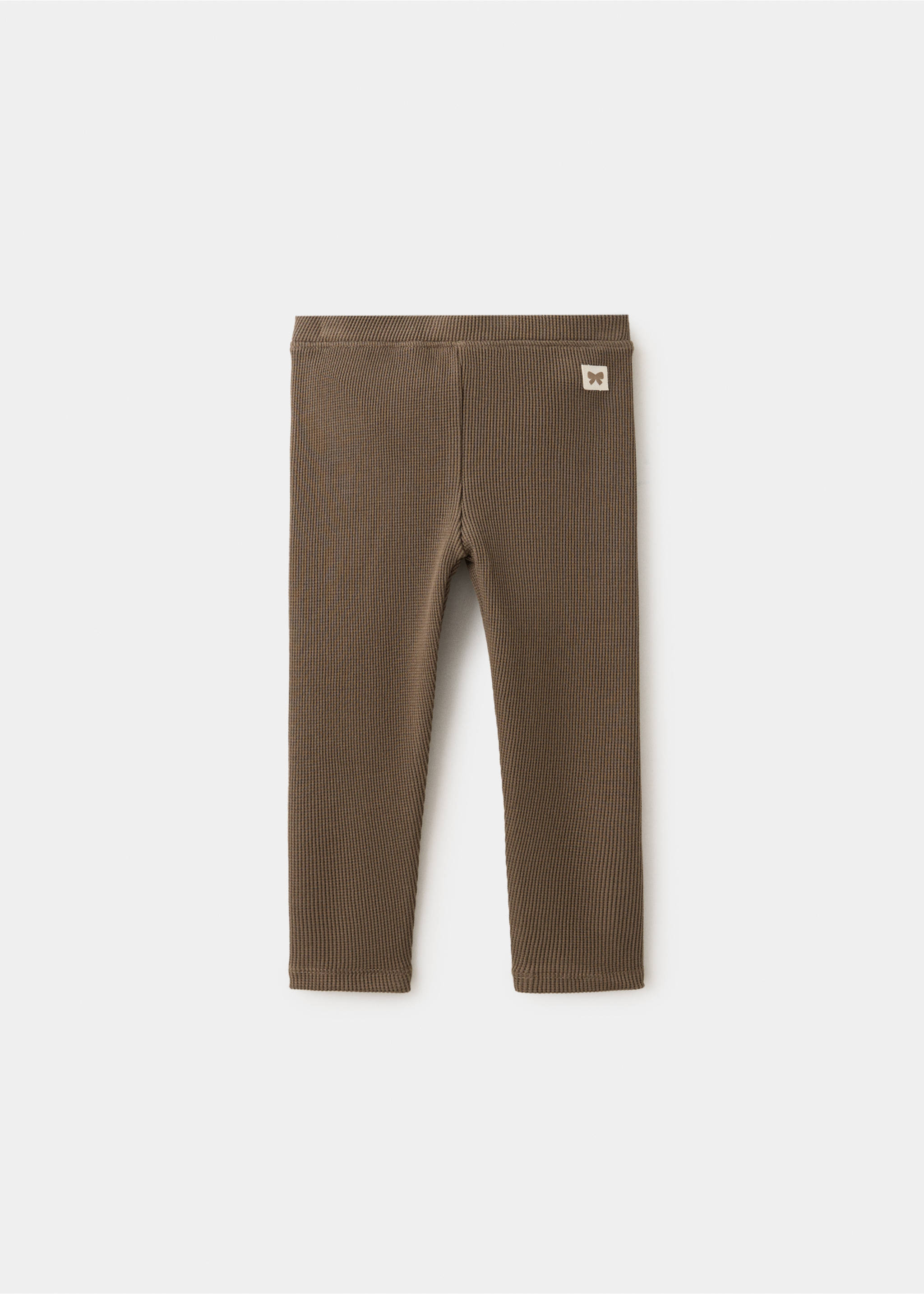 Waffle-Leggings aus Baumwolle - Artikel ohne Model, Braun. Ref: 37054430-00.