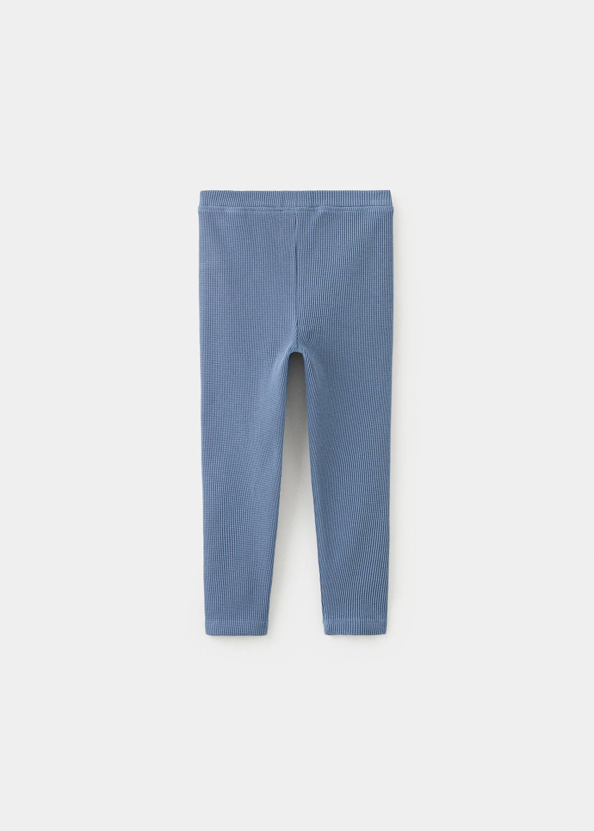 Waffle cotton leggings — Blue