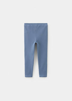Waffle cotton leggings — Blue 3