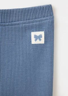 Waffle cotton leggings — Blue 2