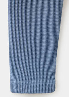 Waffle cotton leggings — Blue 4