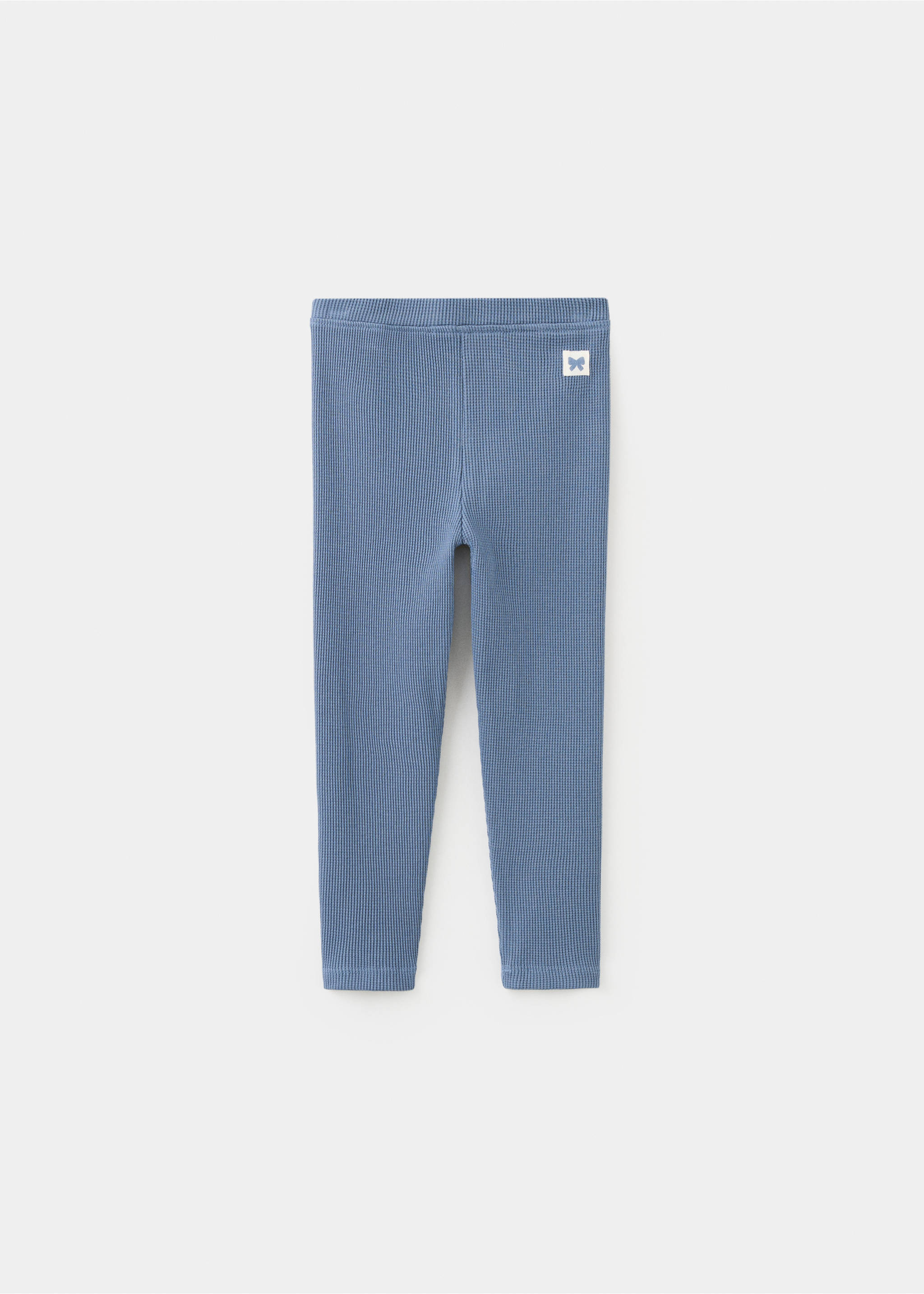 Waffle cotton leggings - Article without model, Blue. Ref: 37054430-00.
