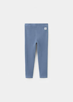 Waffle cotton leggings — Blue 1