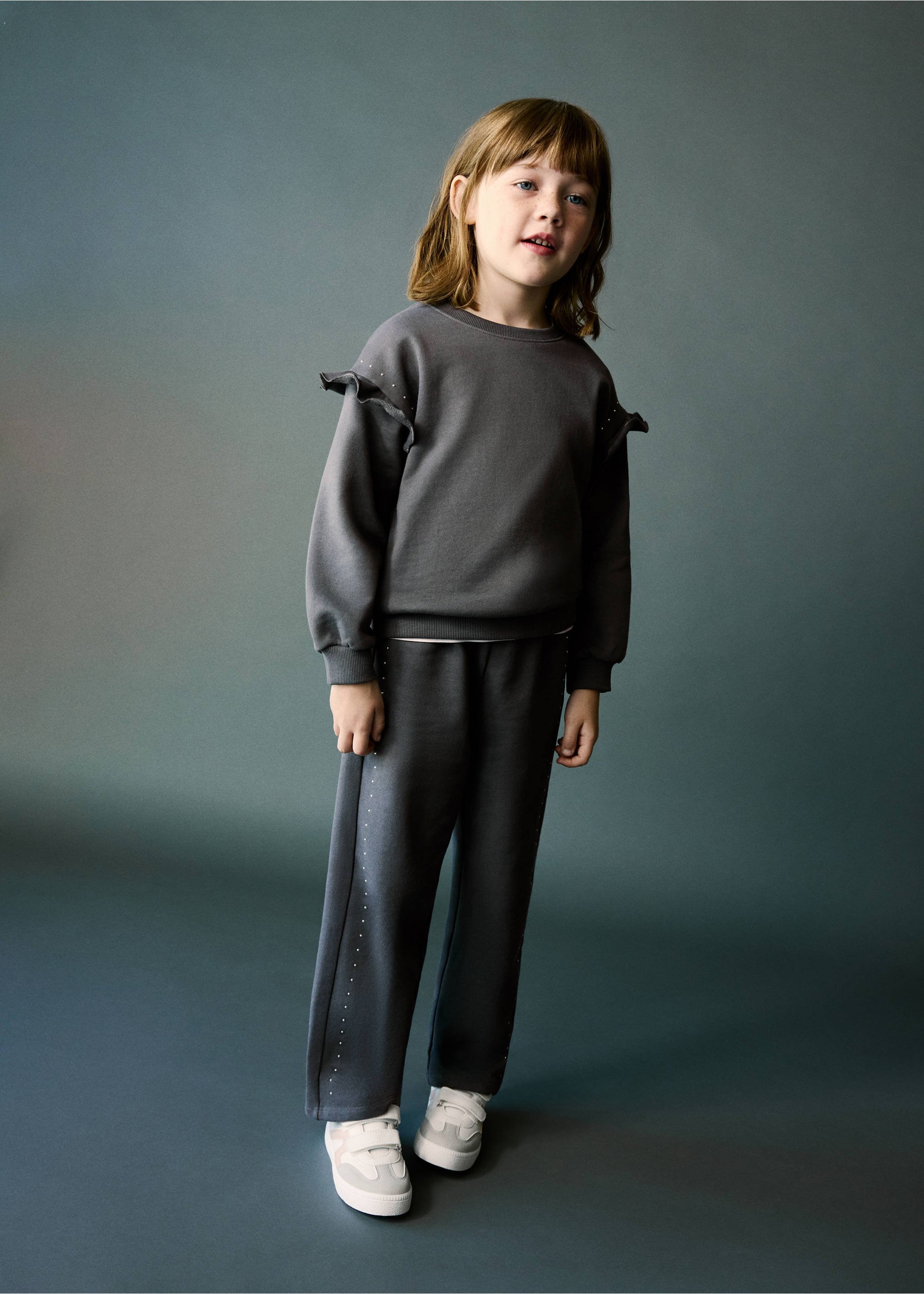 Elastic cotton joggers - General plane, Charcoal. Ref: 37054431-00.