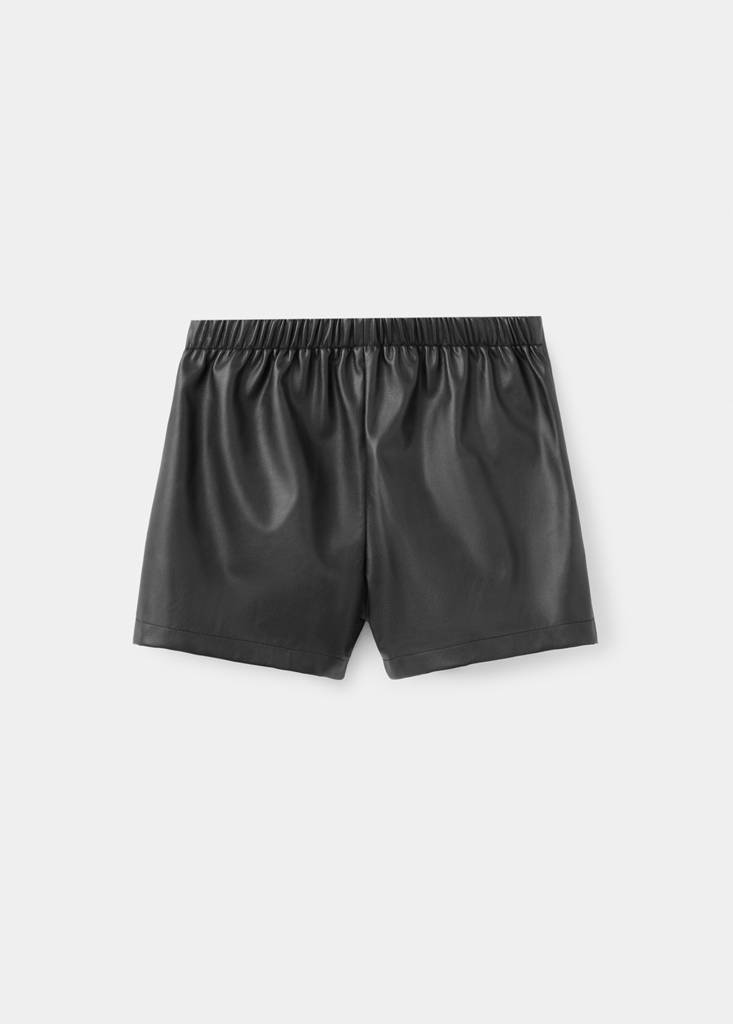 Faux-leather shorts — Black