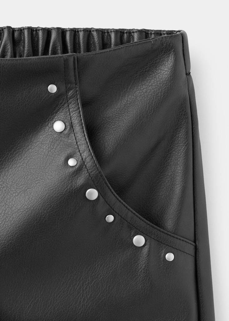 Faux-leather shorts — Black