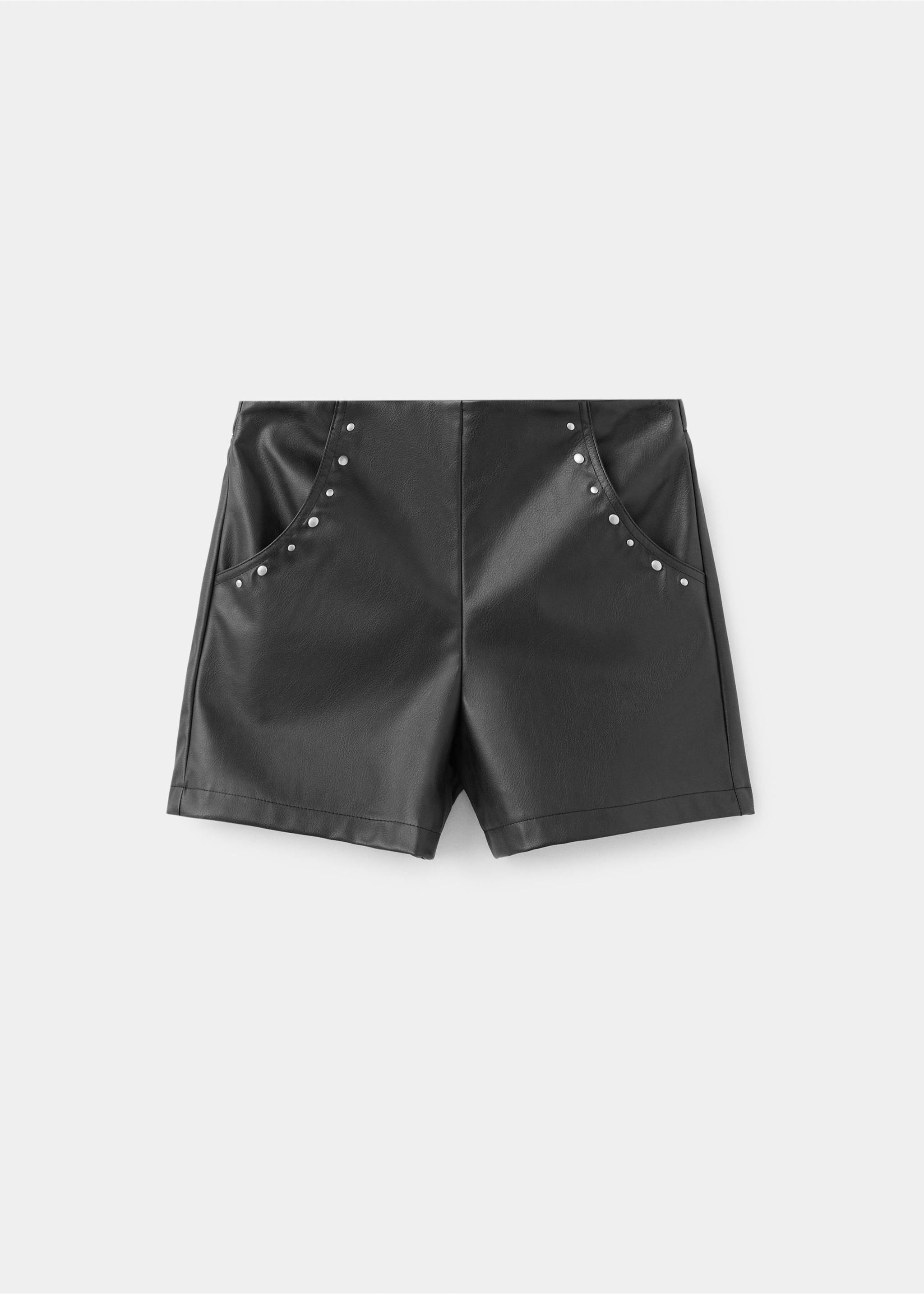 Faux-leather shorts - Article without model, Black. Ref: 37054432-00.