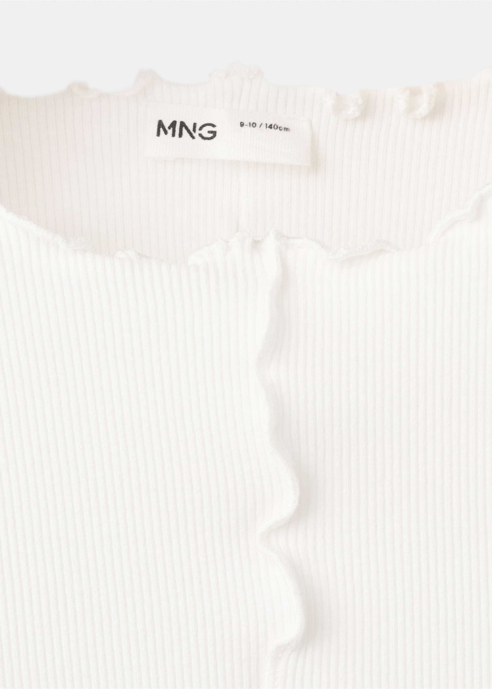 T-shirt with scalloped seams - Details of the article 8, Off White. Ref: 37054434-00.
