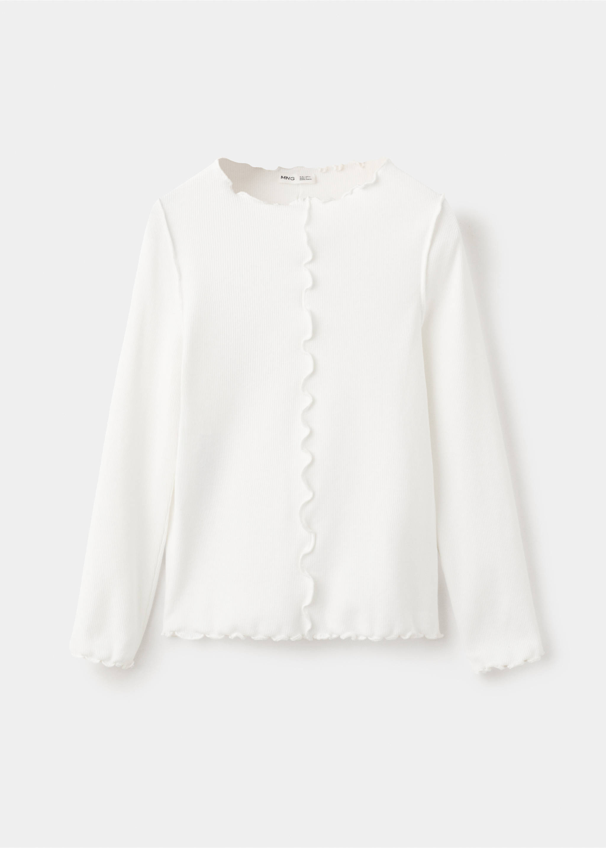 T-shirt with scalloped seams - Article without model, Off White. Ref: 37054434-00.