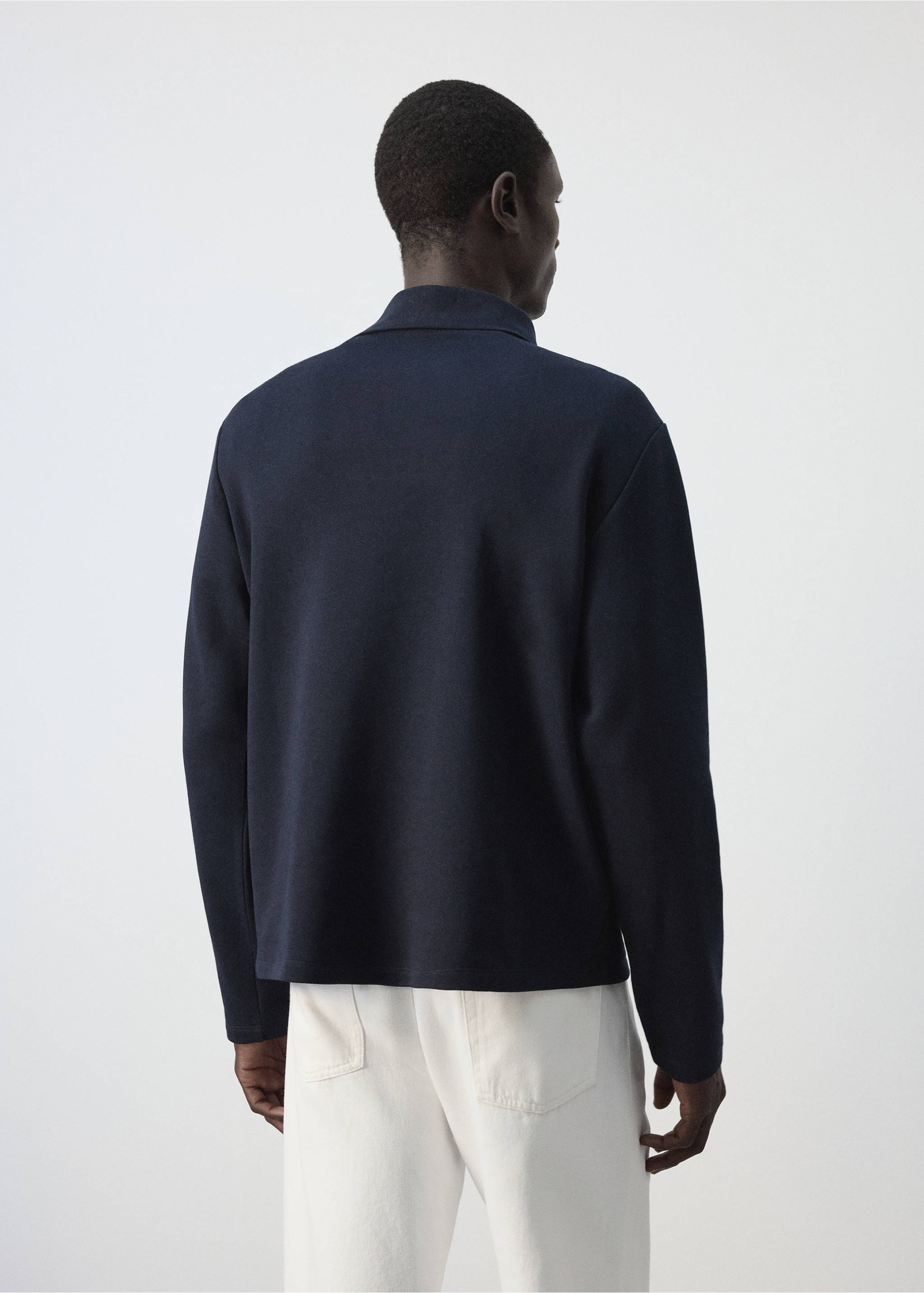 Relaxed-fit cotton sweatshirt - Reverse of the article, Navy. Ref: 37054435-00.