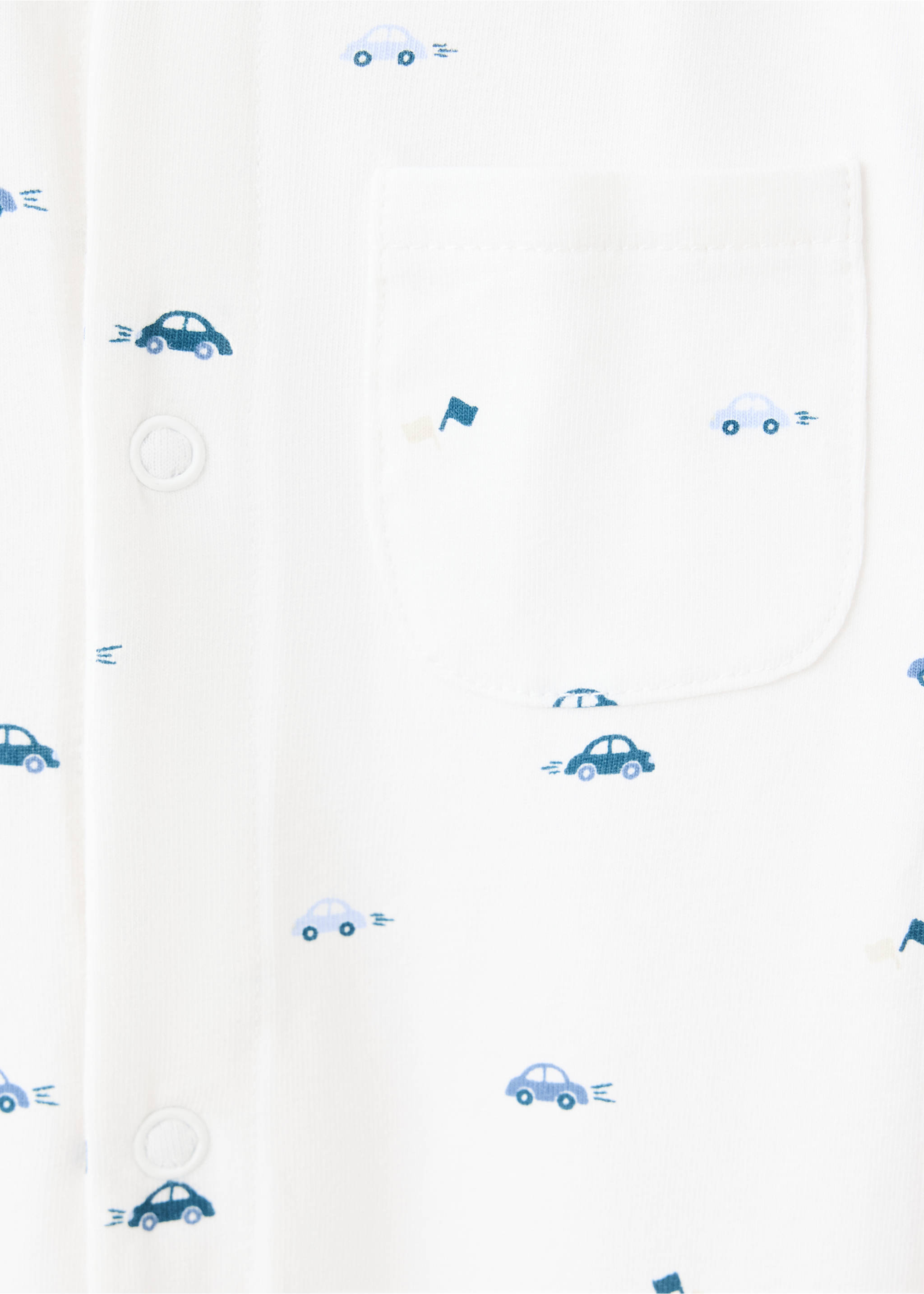 Car print onesie pyjama - Details of the article 8, Off White. Ref: 37054438-00.