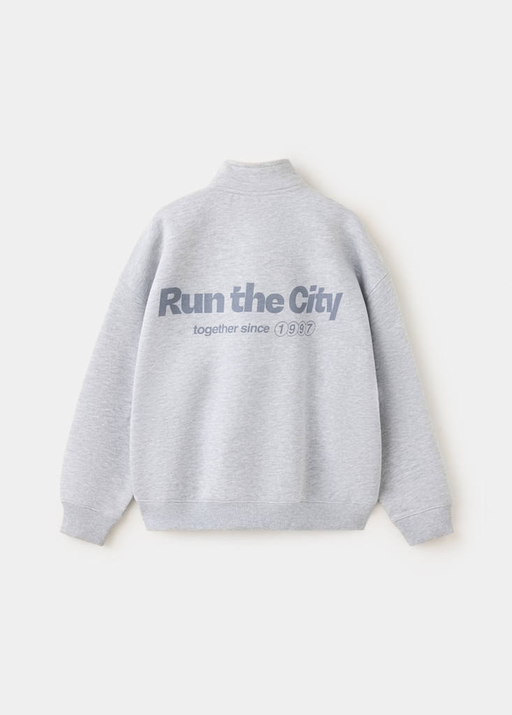 High-neck balloon-fit sweatshirt — Medium Heather Grey