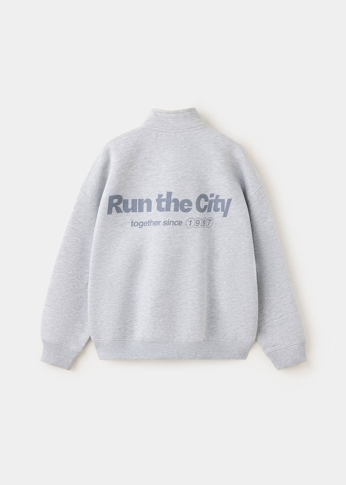 High-neck balloon-fit sweatshirt — Medium Heather Grey