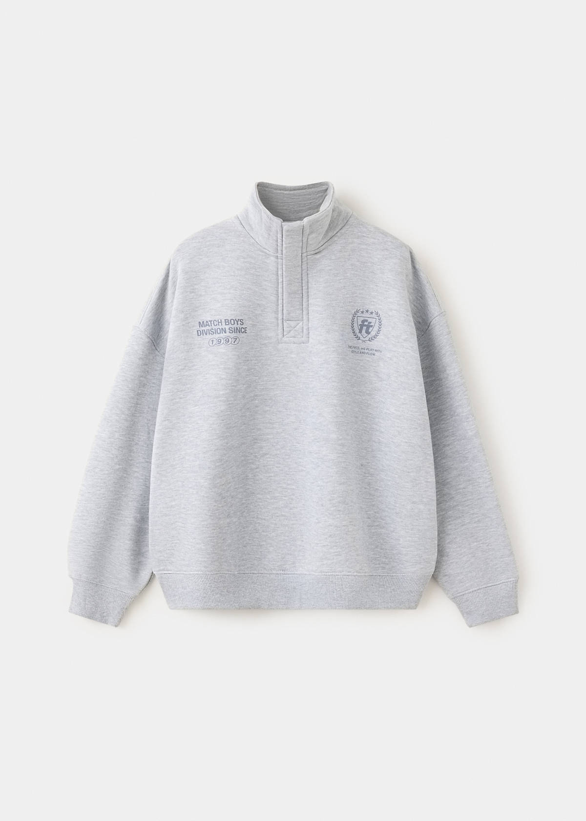 High-neck balloon-fit sweatshirt — Medium Heather Grey
