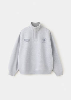 High-neck balloon-fit sweatshirt — Medium Heather Grey 3