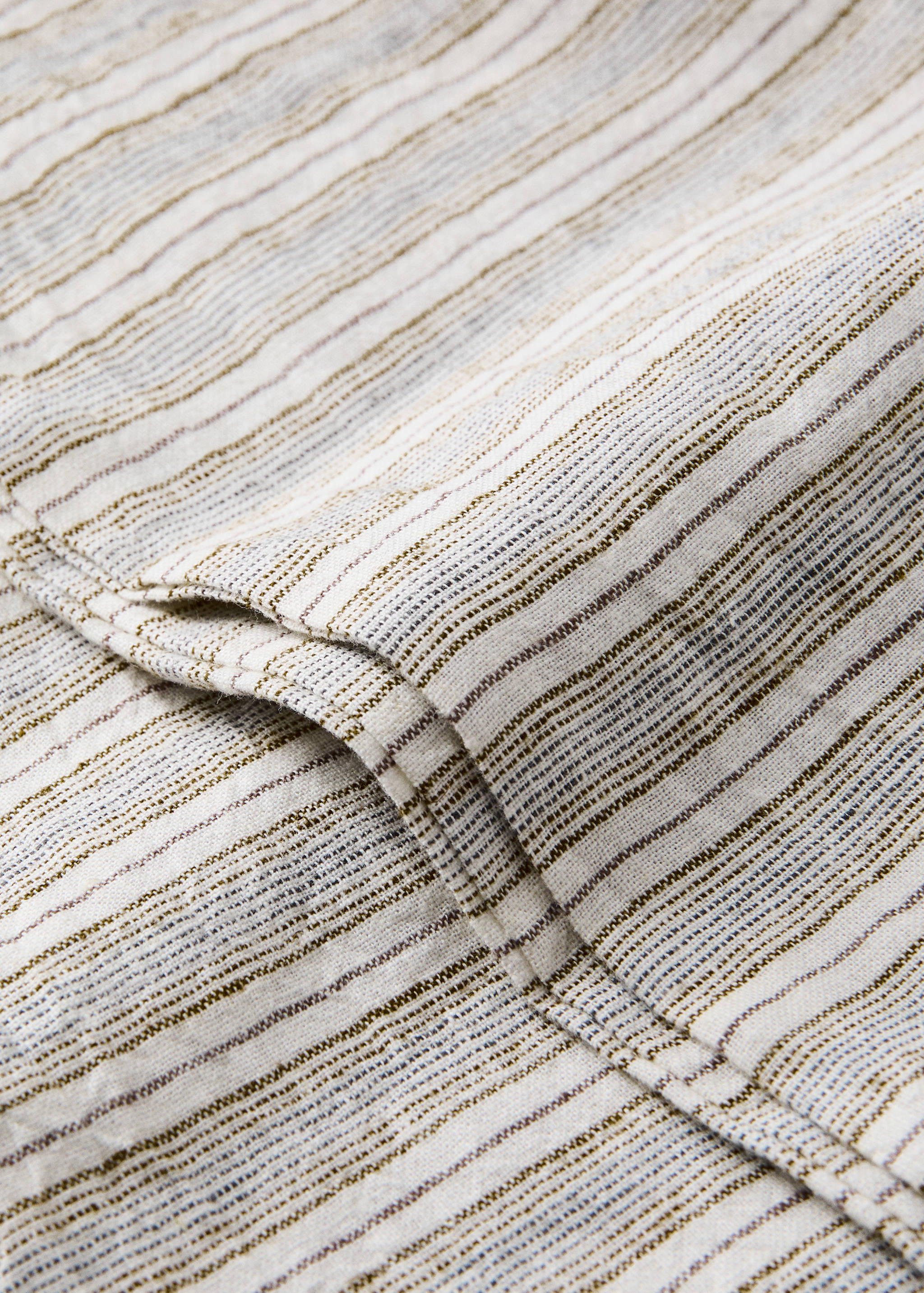 Linen and cotton striped pillowcase cover 45 x 110 cm - Details of the article 1