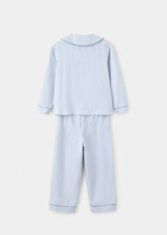 Gingham print full pyjamas set — Blue 3