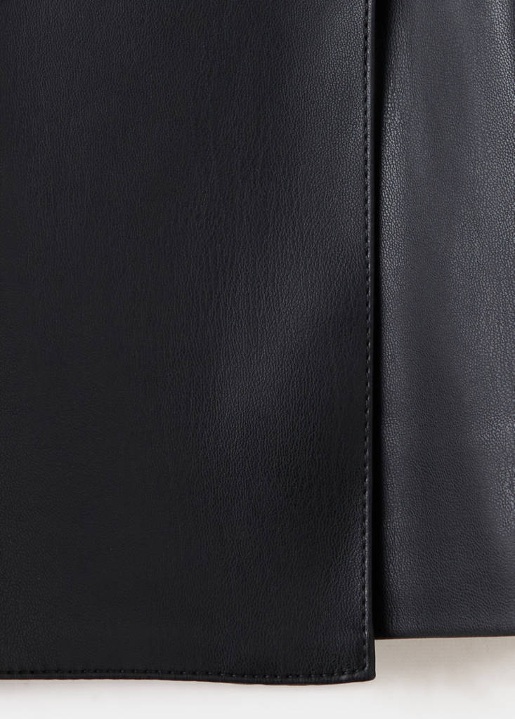 Faux-leather culottes — Black